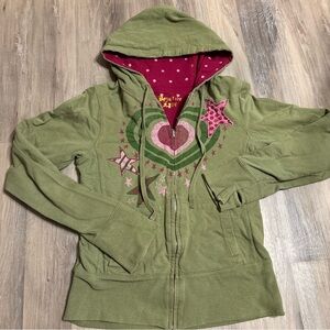 Y2K reversible zip up patchwork/ polka dot girls youth medium 100% cotton